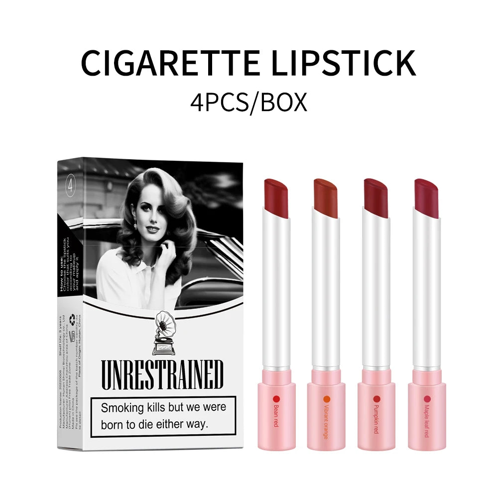 4-Piece Matte Lipstick Set – Waterproof Long-Lasting Lip Tint Matte Lipstick Set Qst set 1