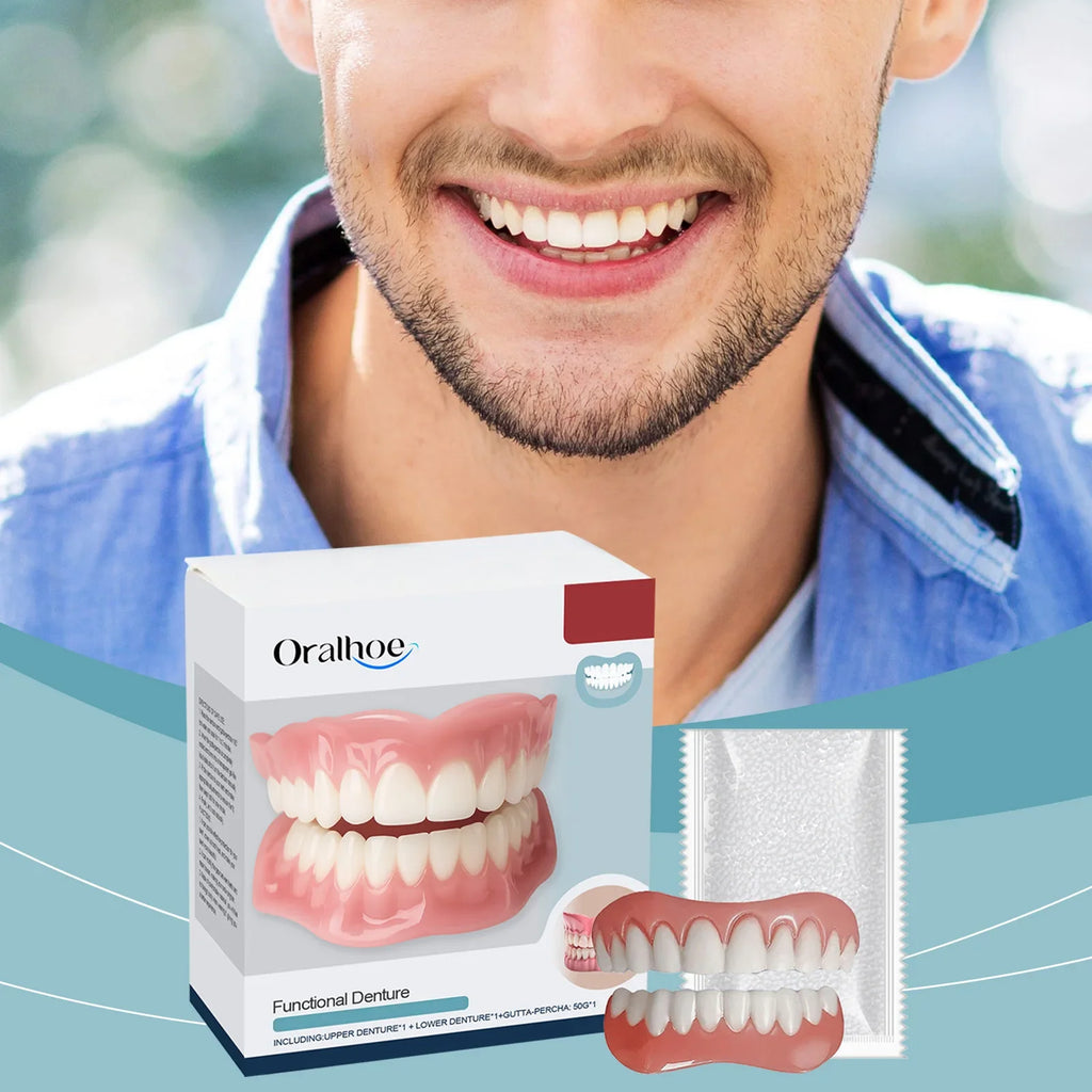Temporary Denture Reliner Kit – Upper & Lower Tooth Cover Dental Reliner Kit Qme