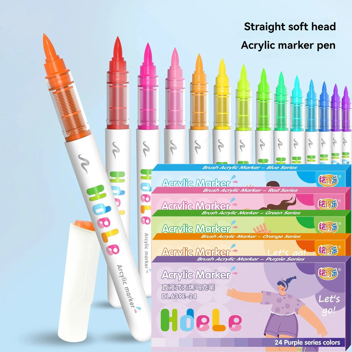 Qme Brush Tip Acrylic Paint Markers | Direct-Liquid Ink Acrylic Paint Markers Qme