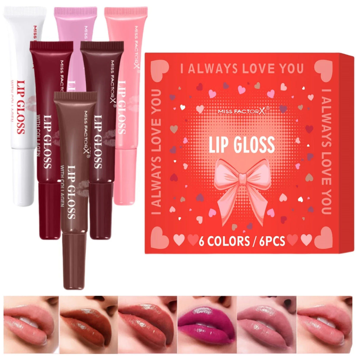 6-Color Lip Gloss Set | Long-Lasting & Moisturizing | Qme Lip Gloss Set Qme