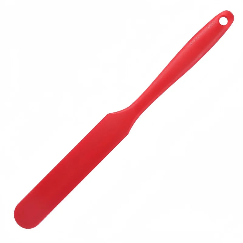 Silicone Long Spatula & Cream Knife – Non-Stick Cake Tool Baking Spatula Qme red