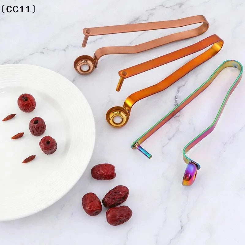 Stainless Steel Cherry & Jujube Pitter – Easy Core Removal Fruit Pitter Tool Qme