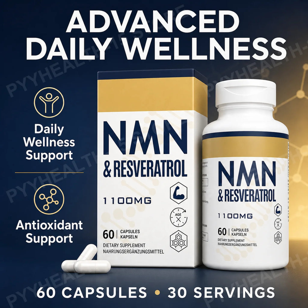 NMN 500mg Trans-Resveratrol 600mg Daily Vitality Capsules Wellness Supplement Qst