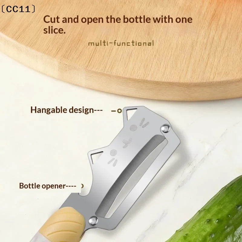 2-in-1 Vegetable Peeler & Bottle Opener | Stainless Steel Blade Vegetable Peeler Qme