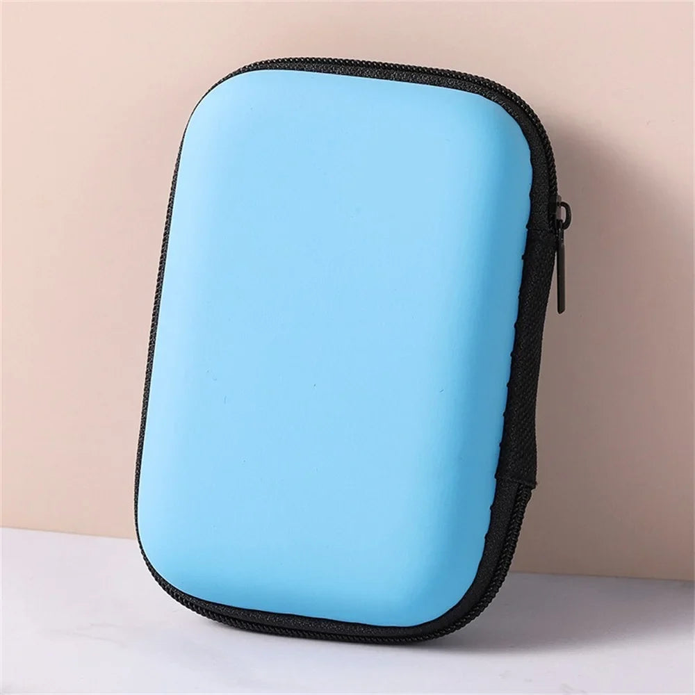 EVA Zipper Storage Bag for Earphones, Cables & USB Accessories Electronics Accessories Bag Qme Blue