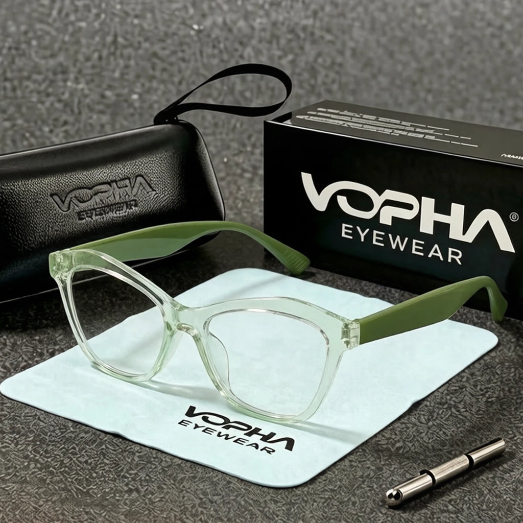 VOPHA Cat Eye Blue Light Blocking Reading Glasses L50 Reading Glasses Qst 150 Green