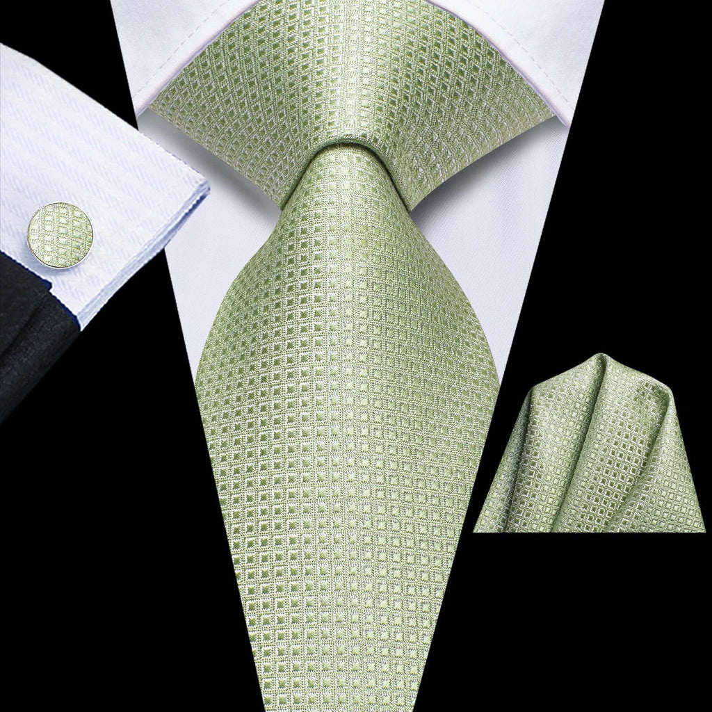 Hi-Tie Extra Long Black Dots Tie Handkerchief Cufflinks Set Tie & Cufflinks Set Qme 4019-3785