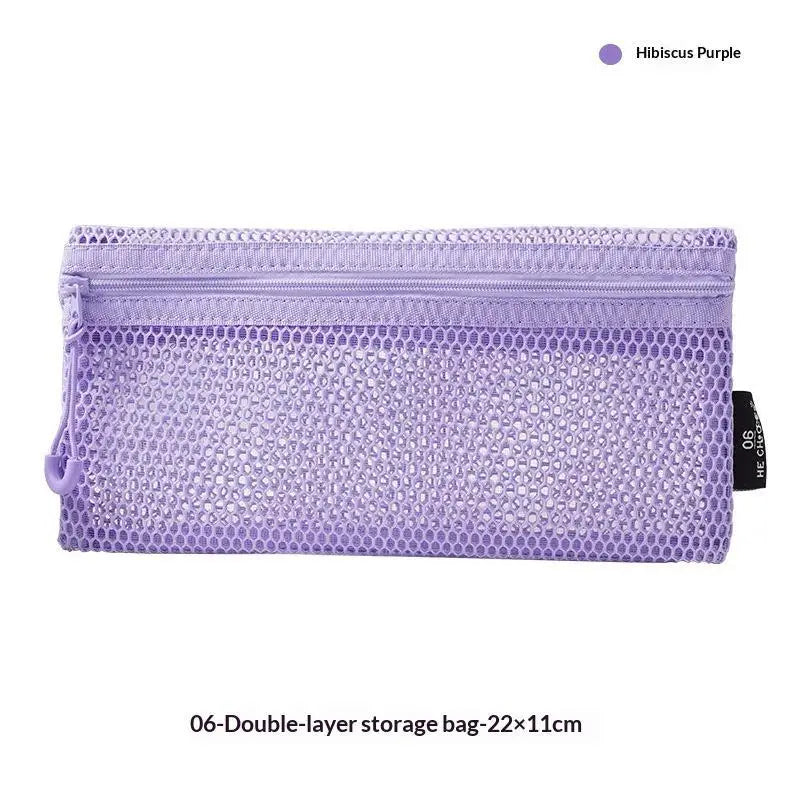 Breathable Mesh Zipper Storage Pouch – Large Capacity Organizer Mesh Storage Pouch Qme B