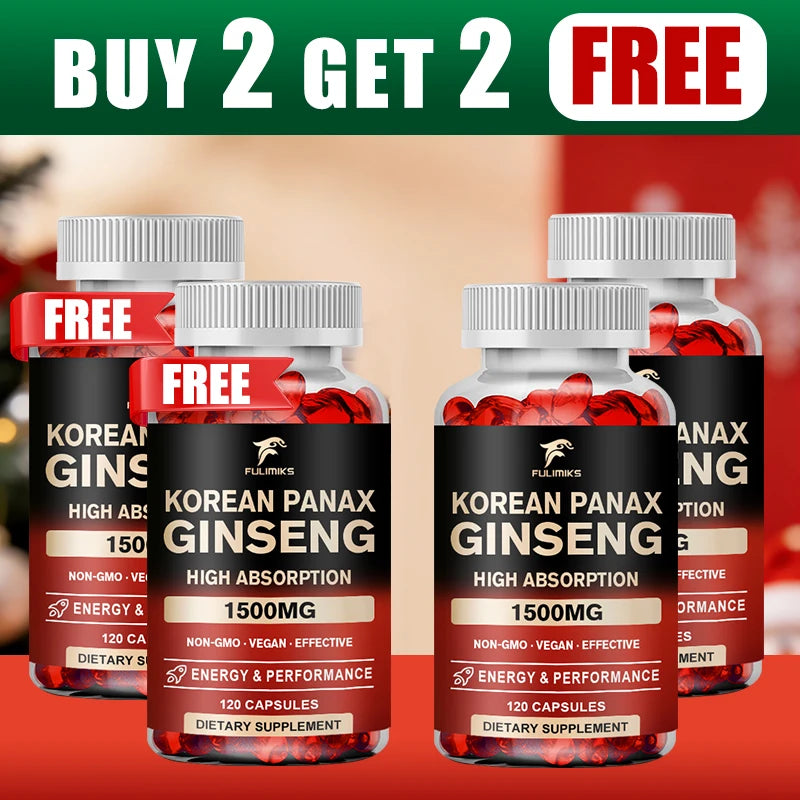 Korean Panax Ginseng Capsules – Energy & Vitality | Fulimiks Herbal Supplement Qst