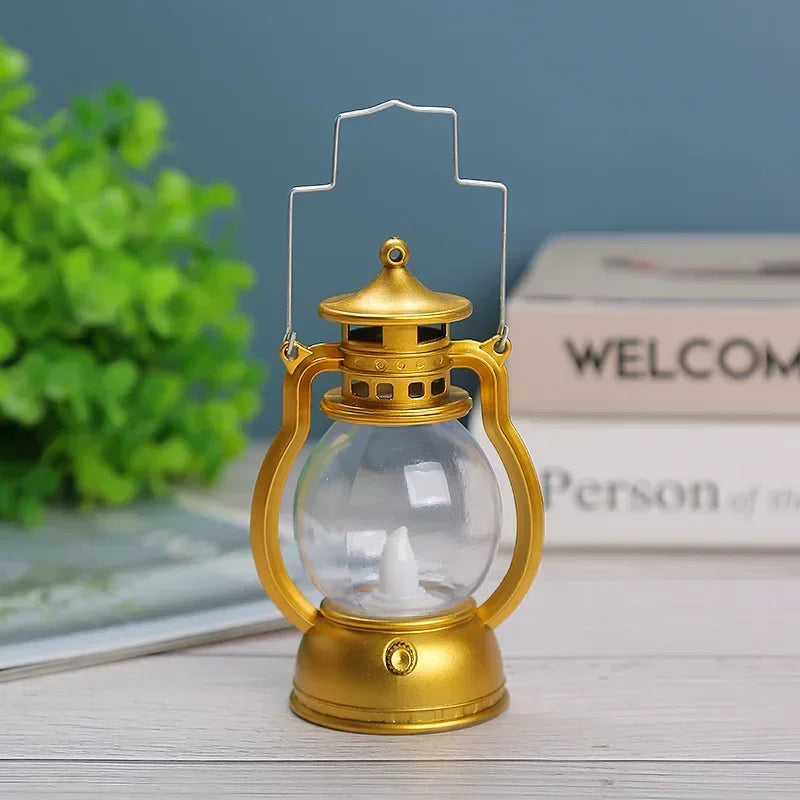 Retro Vintage LED Lantern – 7 Colors | Christmas & Home Décor Decorative LED Lantern Qme gold 4inch