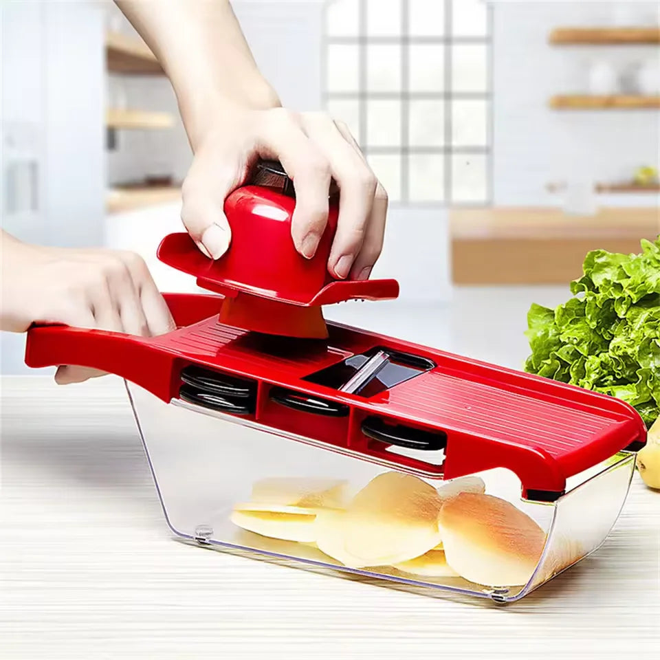 Vegetable Slicer & Shredder Set – 6 Stainless Steel Blades Vegetable Slicer Set Qst
