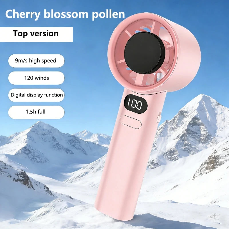 Portable USB Rechargeable Handheld Fan – Adjustable Speeds Handheld Fan Qst Pink