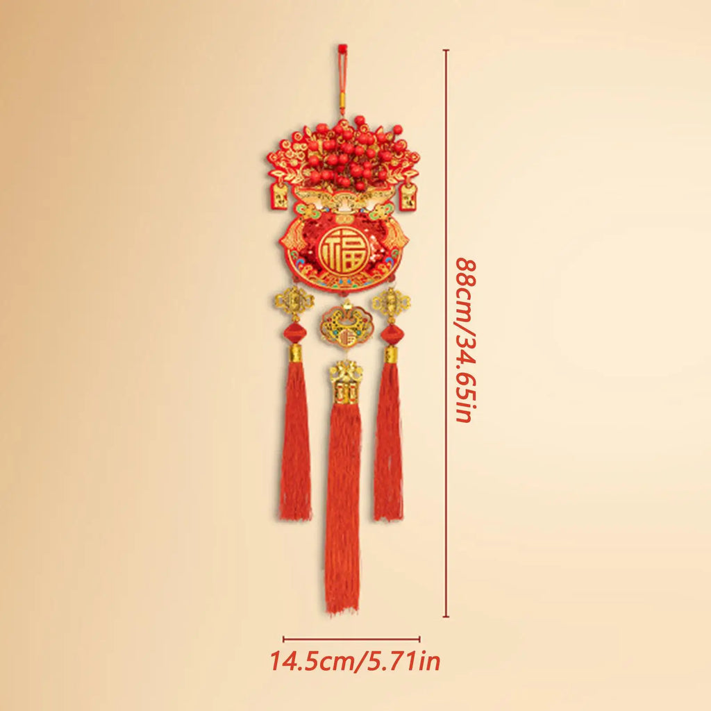 2026 Chinese New Year Fu Tassel Pendant Decoration | Lunar Decor Festive Tassel Pendant Qme