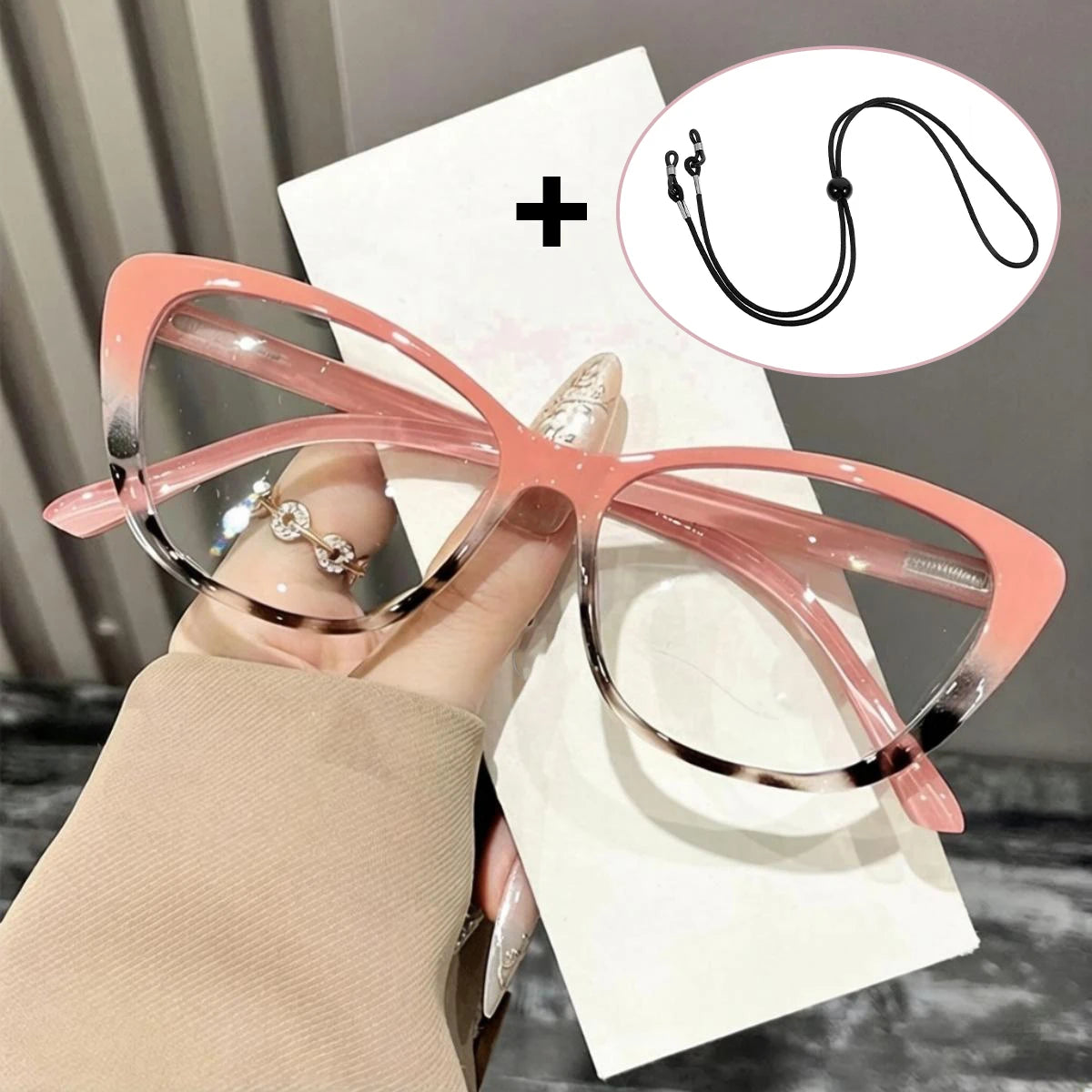VOPHA Cat-Eye Reading Glasses Anti-Blue Light +1.0–+3.0 L66 Reading Glasses Qst 2.0 Pink