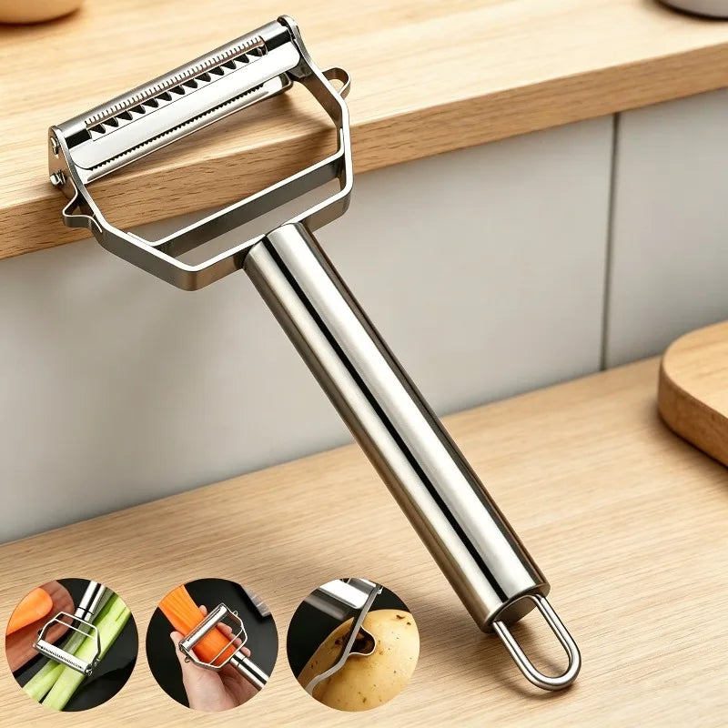 Stainless Steel 2-in-1 Vegetable Fruit Peeler & Grater Vegetable Peeler Grater Qme