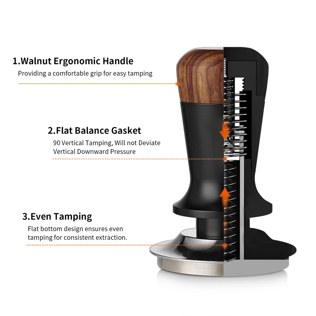 Bincoo Constant-Force Espresso Tamper 51/53/58mm Spring Level Espresso Tamper Qst