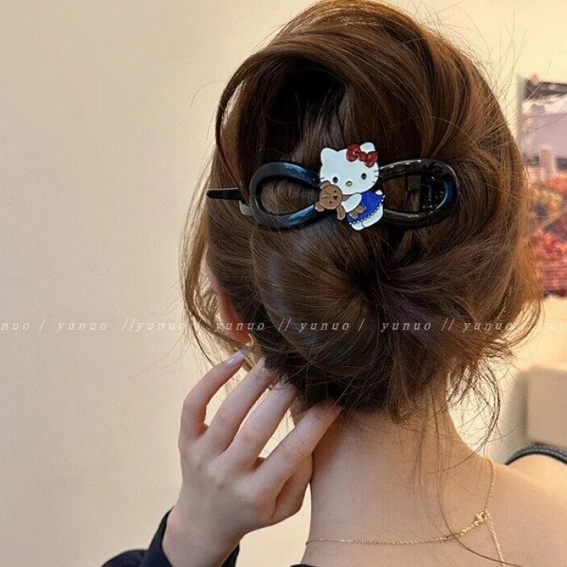 Hello Kitty Cartoon Hair Clips – Cute Acrylic Accessories Cartoon Hair Clips Qme
