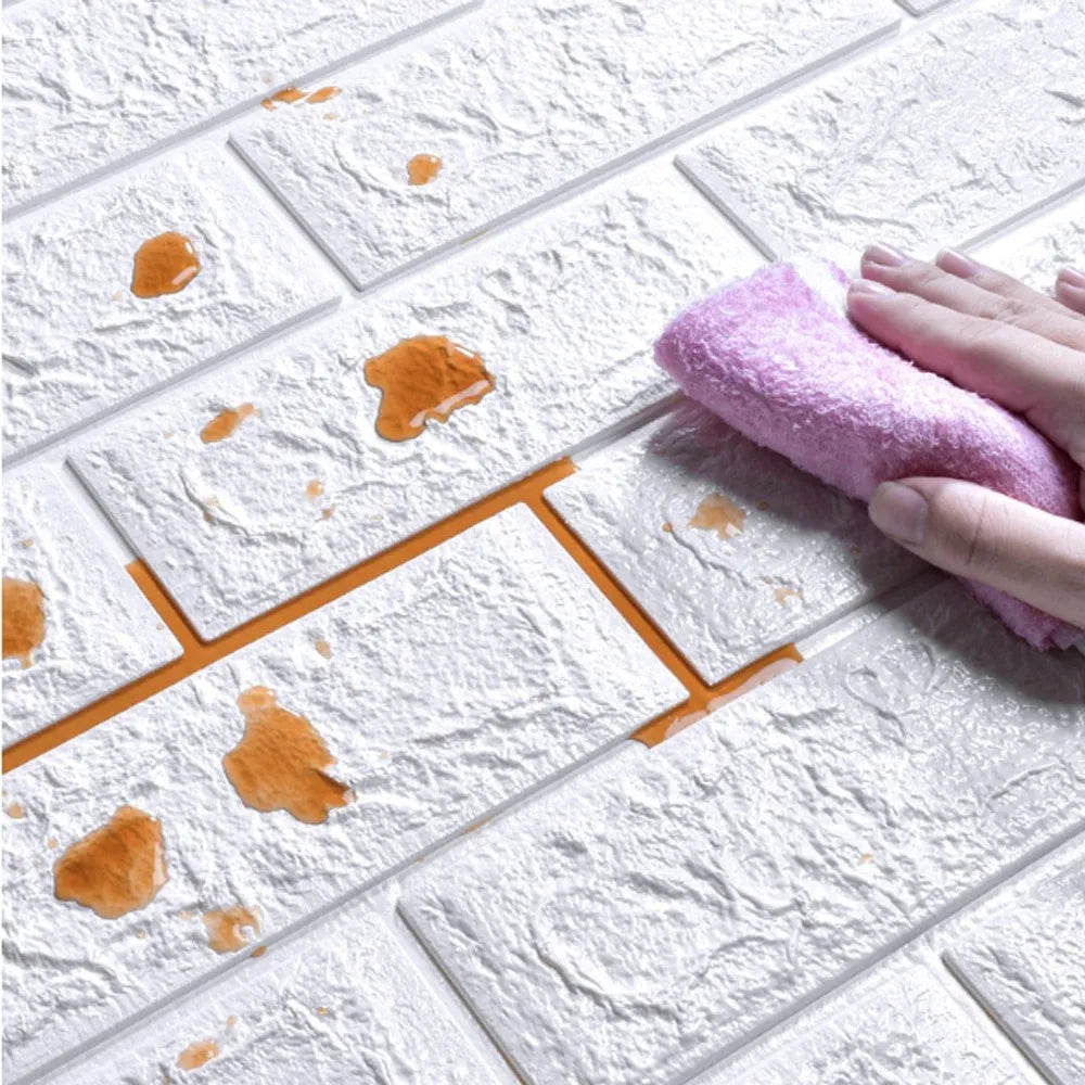 3D Brick Self-Adhesive Waterproof Wall Sticker Panels | 7 Colors Wall Sticker Panel Qme