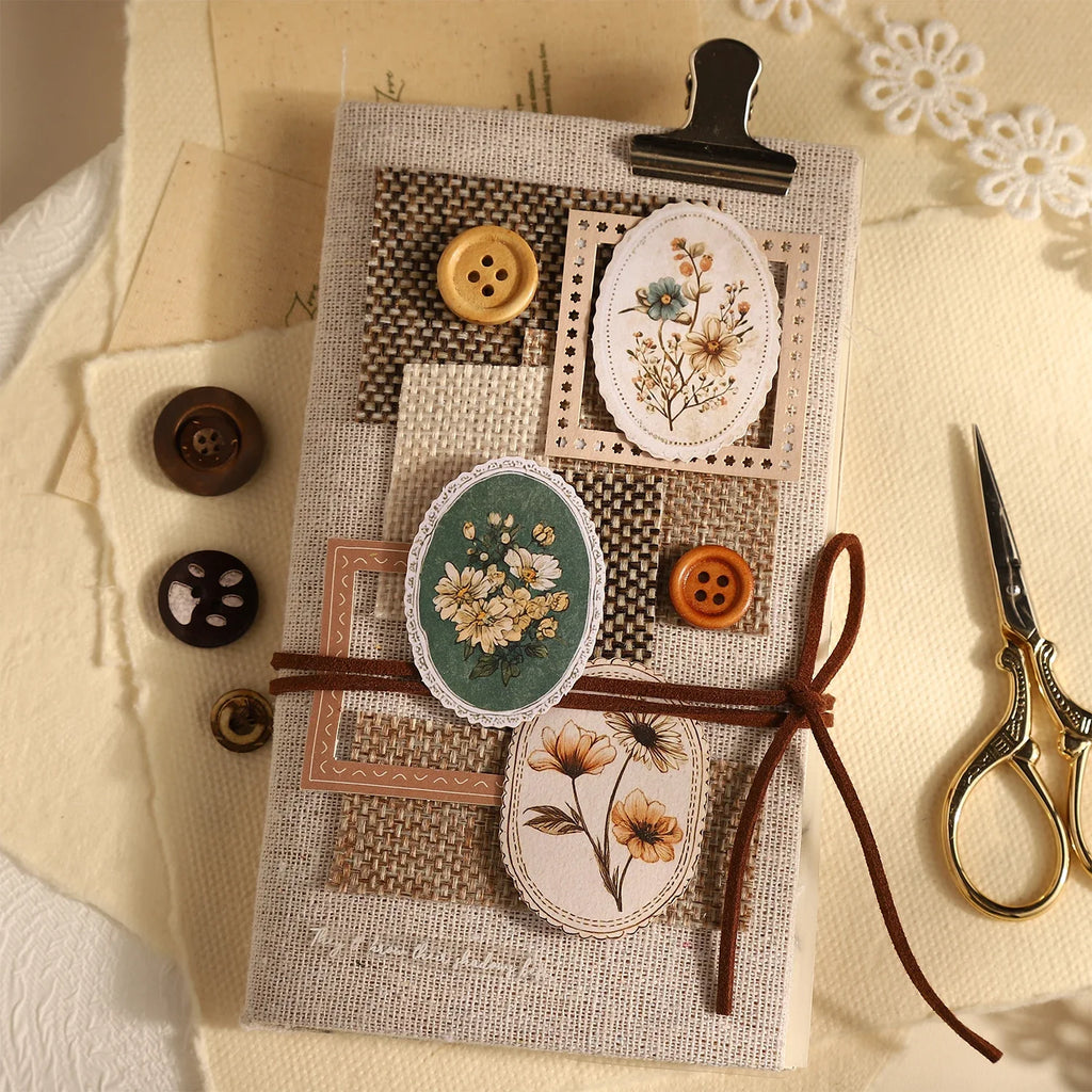 Floral Envelope Sealing Stickers – 45 Sheets DIY Kraft Paper Decorative Craft Stickers Qme