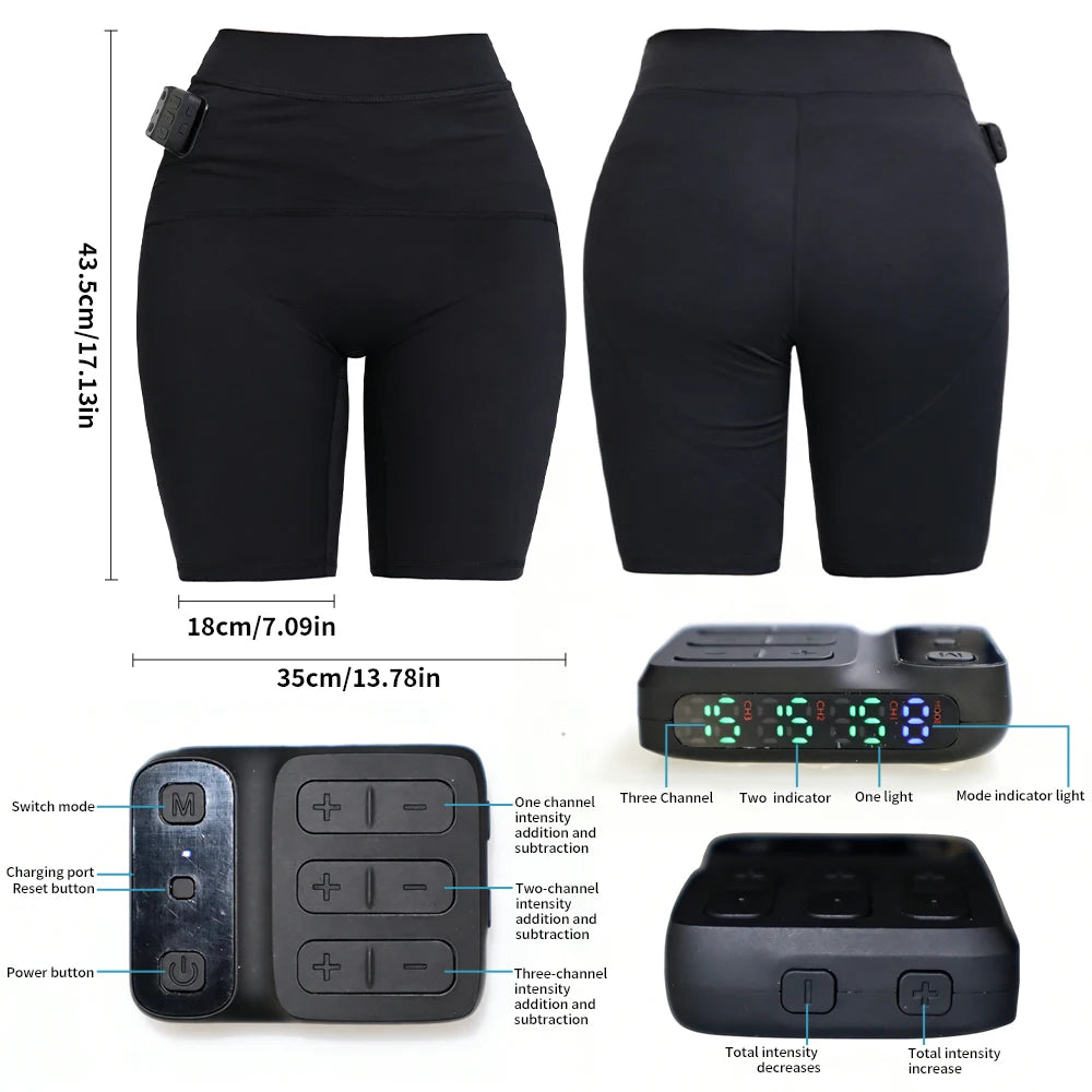 VamsLuna EMS Toning Shorts – Wireless 3-Zone Muscle Stimulator EMS Training Shorts Qst