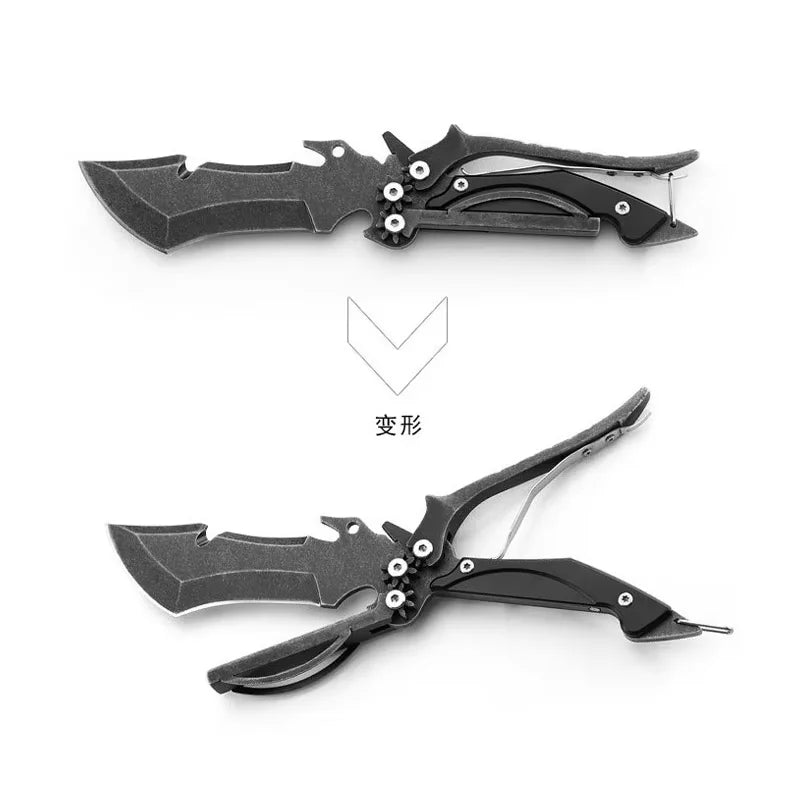 XUAN FENG Folding Outdoor Knife – 5CR13 Blade, Wood Handle Folding Outdoor Knife Qst