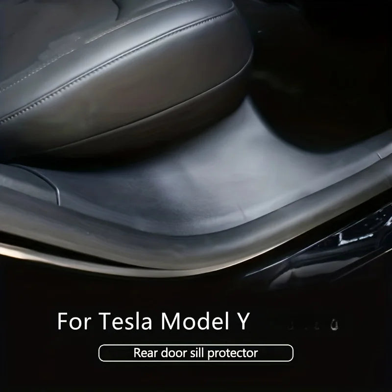 Tesla Model Y Rear Door Sill Kick Plate Guard Protector Door Sill Protector Qme