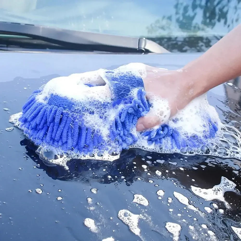 Blue Microfiber Chenille Car Wash Sponge Pad | Auto Detailing Car Wash Sponge Pad Qme