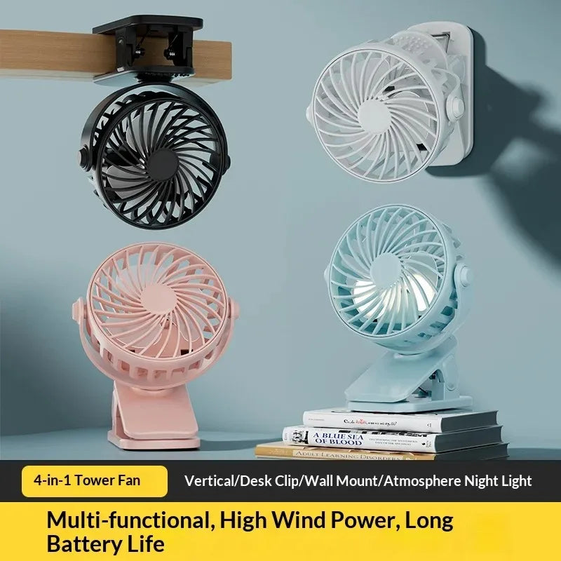 USB Rechargeable Clip Fan – Mini Portable Stroller & Desk Fan Clip Fan Qme