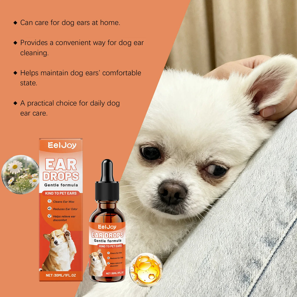 Pet Ear Cleaning Drops for Dogs & Cats – Daily Ear Care Pet Ear Cleaner Qst