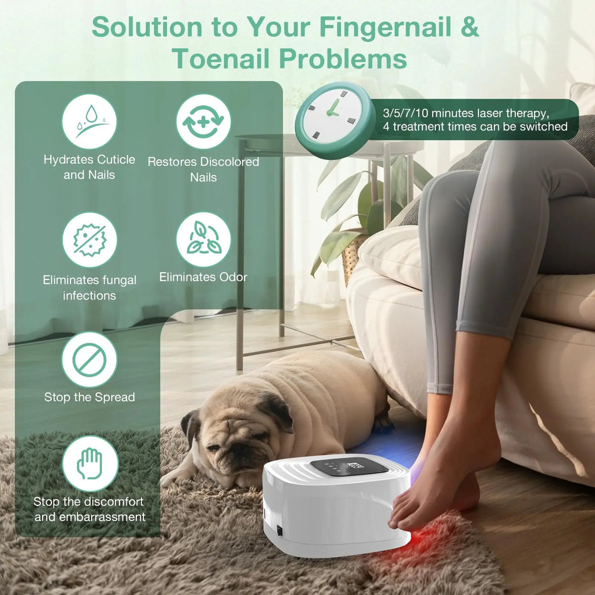 Wireless Blue & Red LED Nail Light Therapy Device | Jitesy S15 LED Nail Care Device Qst