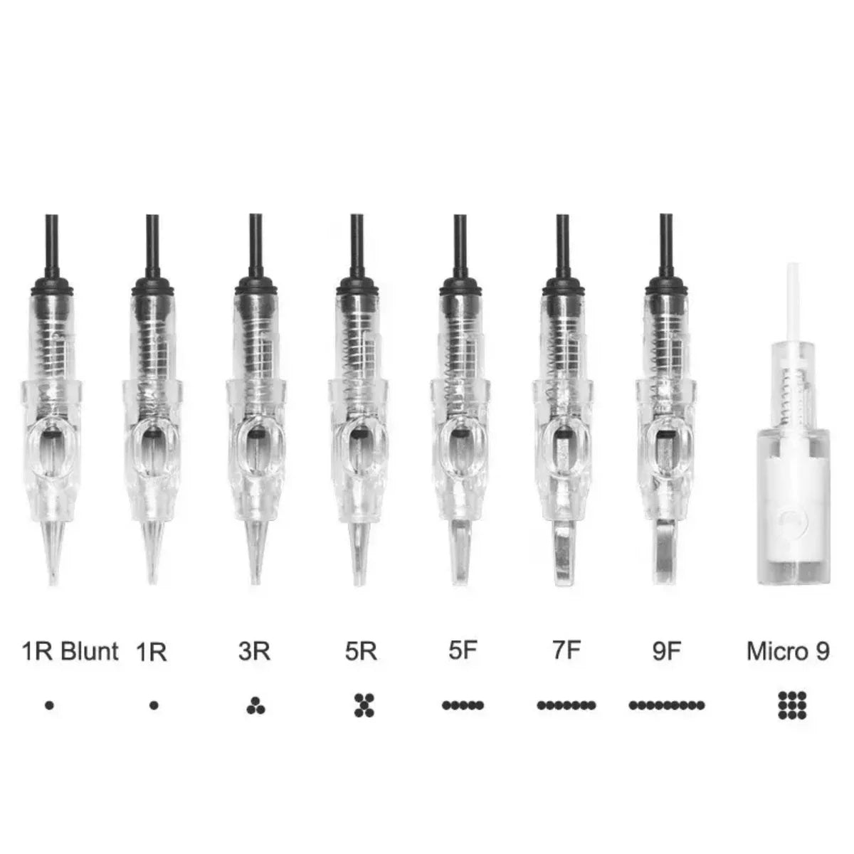 10-Pack PMU Permanent Makeup Cartridge Needles 600D-G Disposable PMU Cartridge Needles Qme