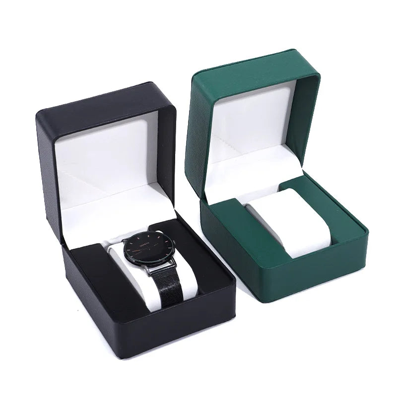 Single Watch Box PU Leather Wristwatch Display Case & Pillow Watch Display Case Qme