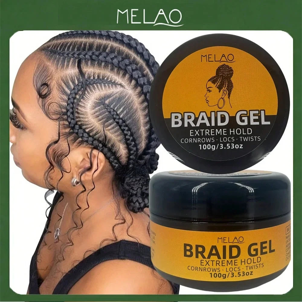 MELAO Extreme Hold Braid Gel – Cornrows, Locs & Twists Hair Styling Gel Qme
