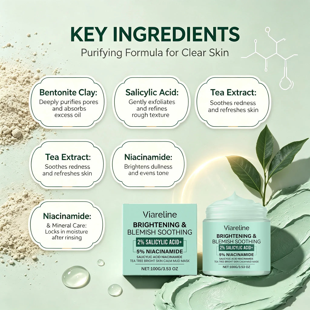 Tea Tree Clay Mask – Pore Purifying & Oil Control | Qme Clay Face Mask Qme
