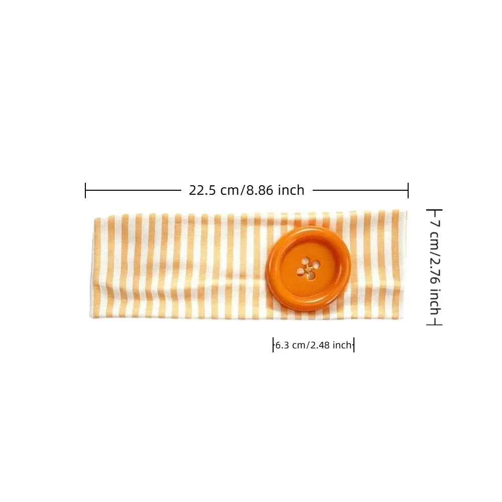 Sports Striped Stretch Headband | Oversized Button, 6 Colors Sports Headband Qme