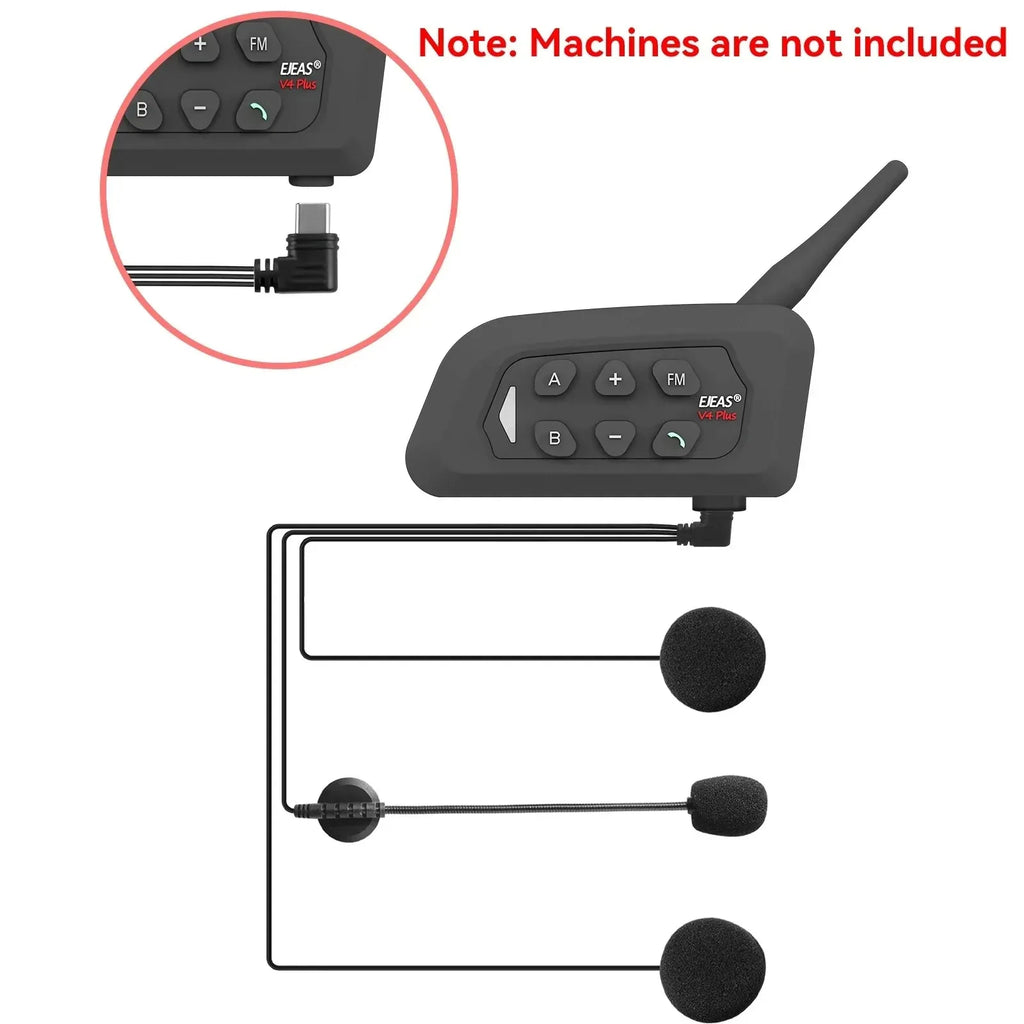 EJEAS Helmet Headset Type-C for V6 Pro V4 Plus V7 Intercom Helmet Intercom Headset Qst