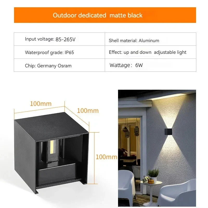 LED Outdoor Wall Light – Weatherproof Metal Exterior Lamp Outdoor Wall Light Qme