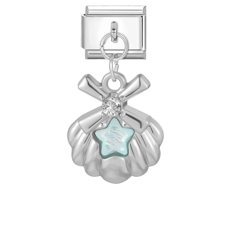 Zircon Crystal Italian Charm Link – Stainless Steel Bracelet