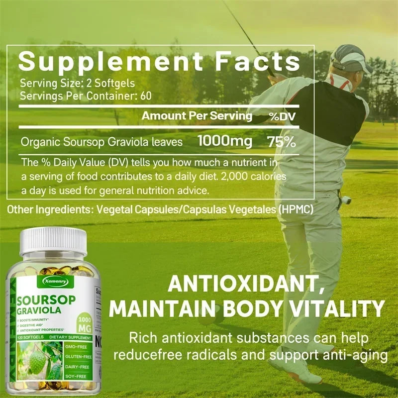 Soursop Graviola Capsules – Immune & Wellness Support Herbal Supplement Qst