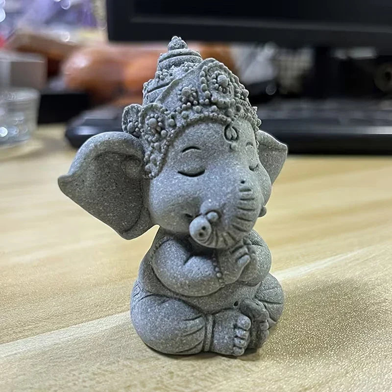 Guardian Elephant Statue – Hands Clasped Prayer Home Décor Decorative Figurine Qme