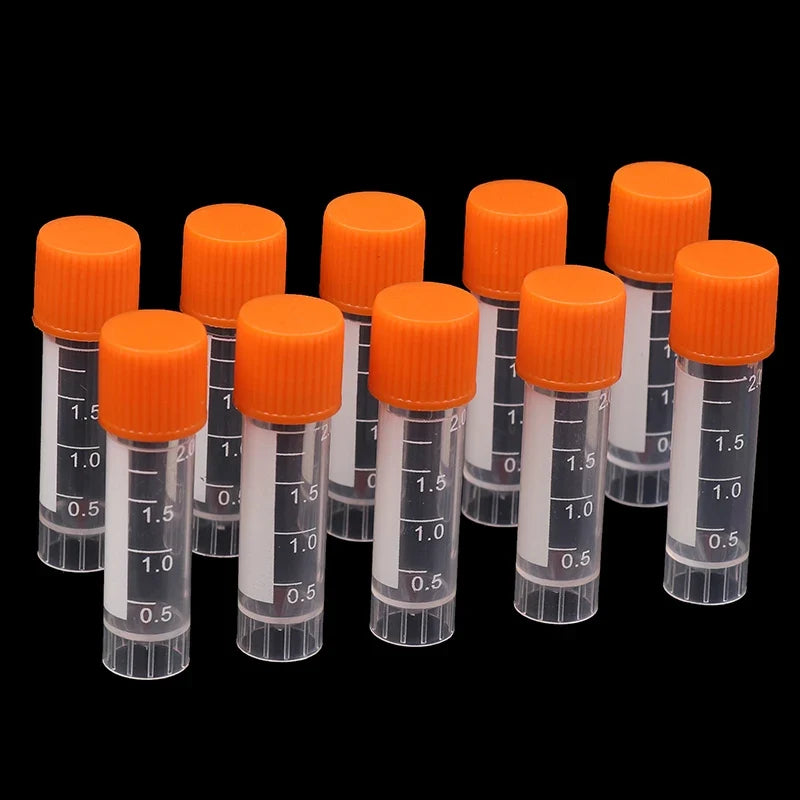 50pcs 2ml Plastic Test Tube Vials with Screw Caps | Sample Containers Sample Storage Vials Qme