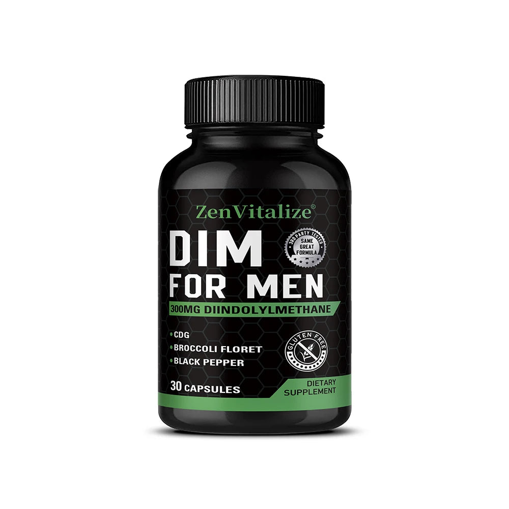 ZENVITALIZE DIM 300mg Men's Supplement – Broccoli & Black Pepper Men's Health Supplement Qst 30 count-1bottle