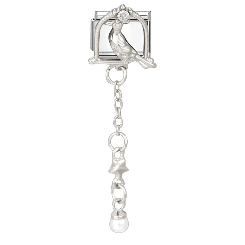 Zircon Heart Bird Bowknot Star Pendant Italian Charm | 9mm Italian Charm Pendant Qme Style 32