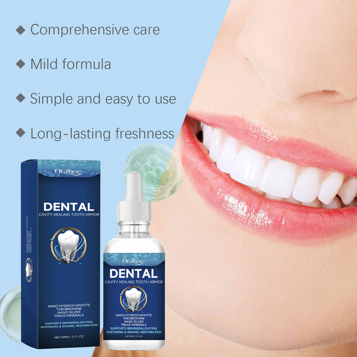 Oralhoe Teeth Brightening Serum – Stain & Plaque Removal 60ml Teeth Whitening Serum Qst