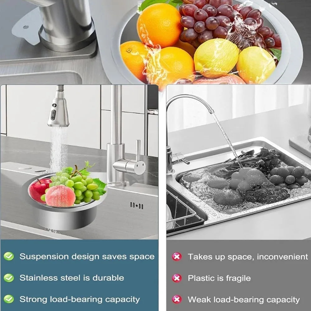Swan Stainless Steel Sink Strainer Hanging Drain Basket Sink Strainer Basket Qme