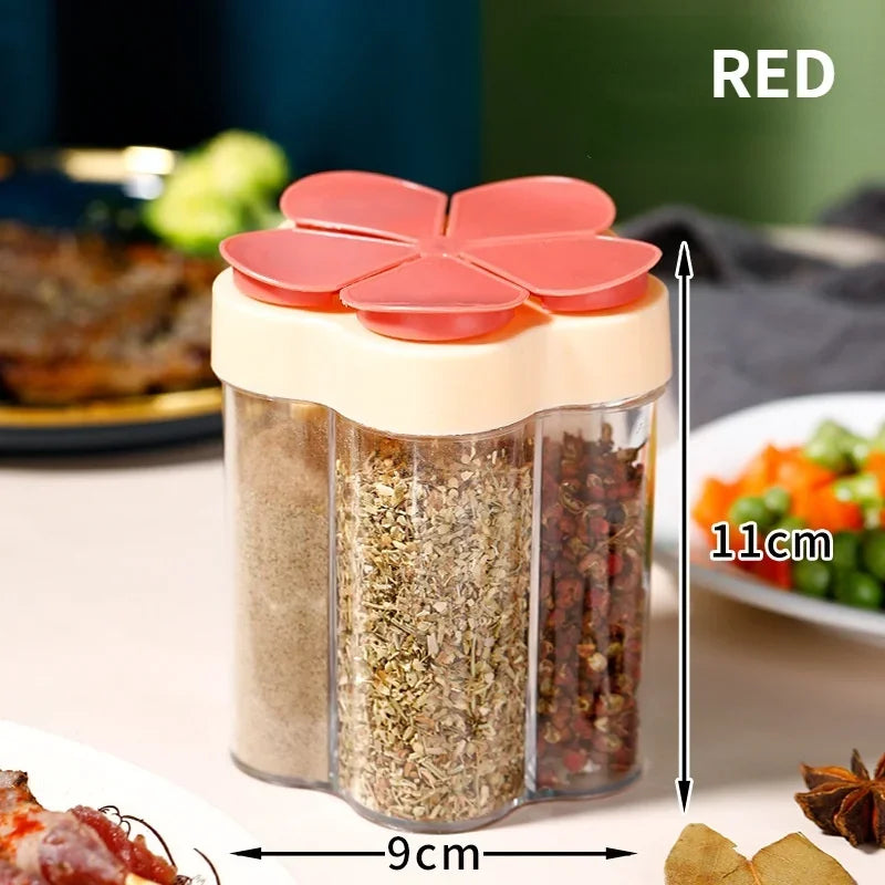 Plastic Spice Jar Seasoning Container – Kitchen & Outdoor Spice Jar Organizer Qme red