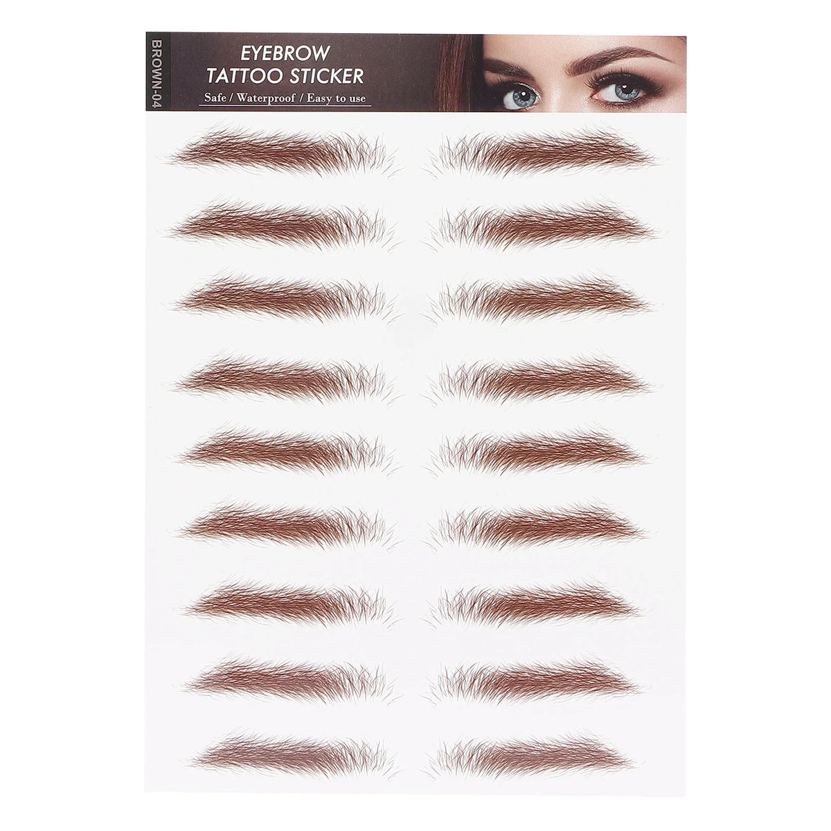 Waterproof Eyebrow Tattoo Transfer Stickers – 10 Colors Eyebrow Transfer Sticker Qme D