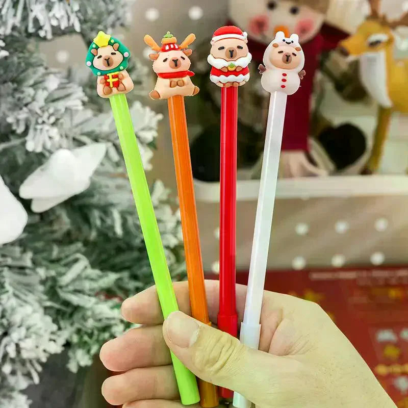 Christmas Capybara Gel Pen – Cute Kawaii Cartoon Stationery Kawaii Gel Pen Qme