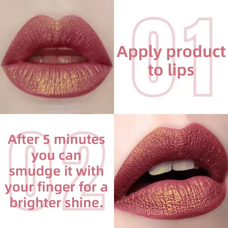 Glitter Lip Glaze Moisturizing Gloss Oil Tint – 4 Shades Glitter Lip Gloss Qme