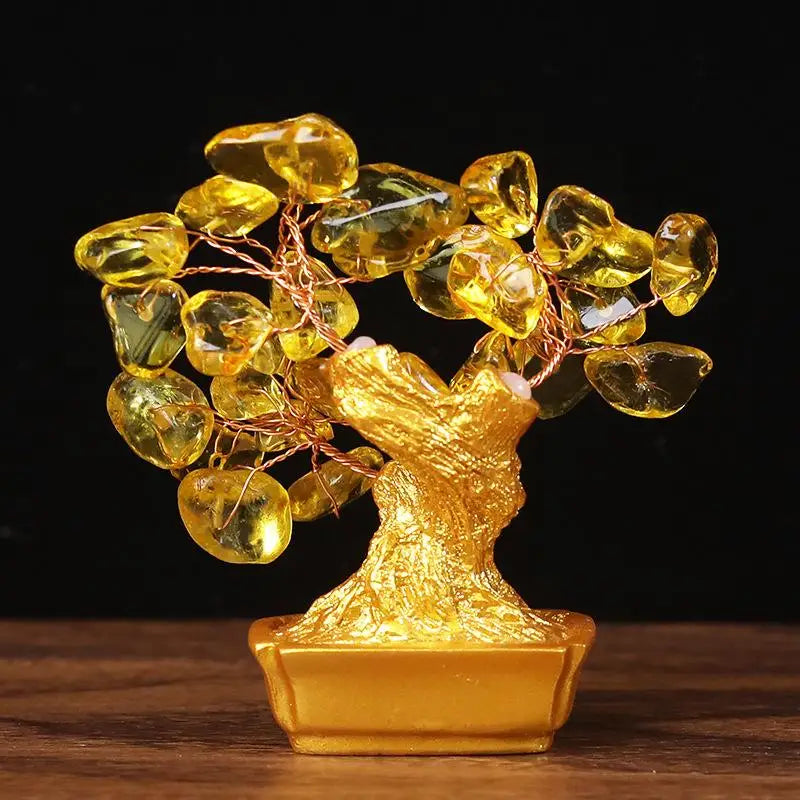 Feng Shui Crystal Money Tree Ornament – Lucky Wealth Decor Feng Shui Ornament Qst